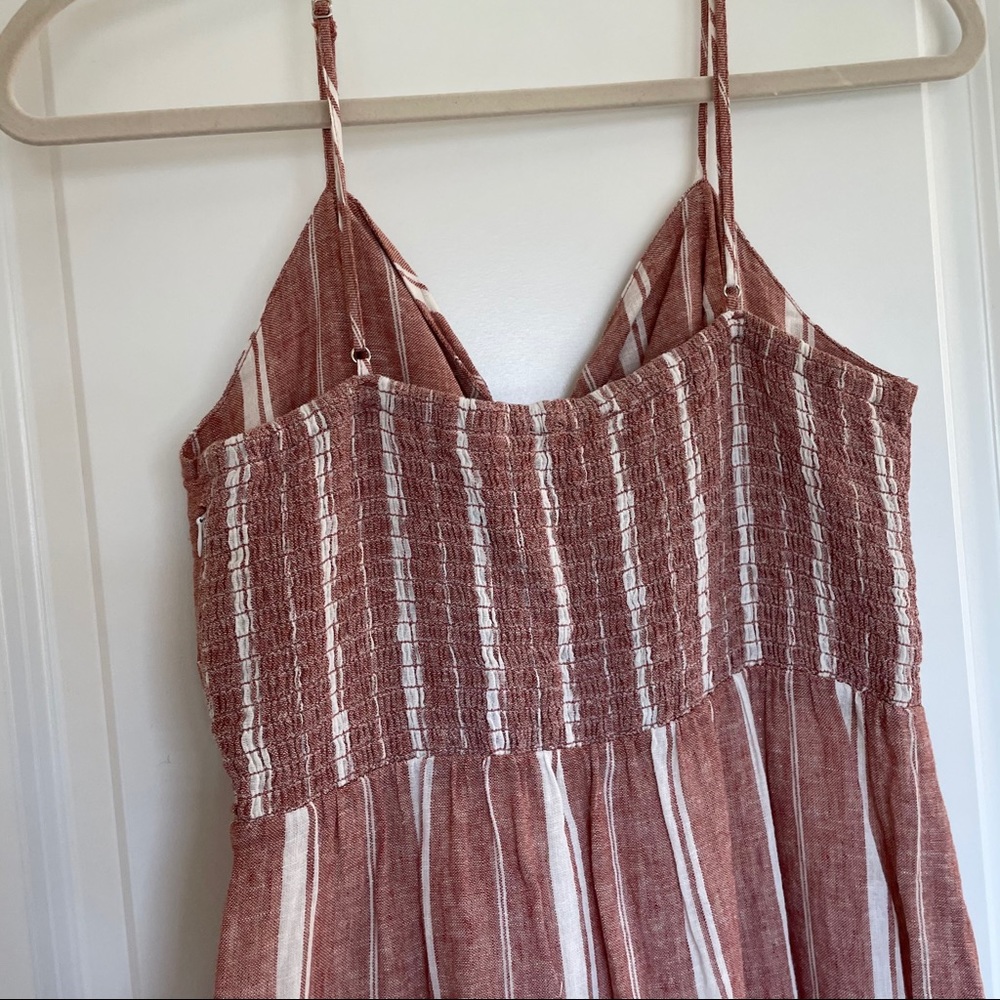 FOREVER 21 Striped Print Maxi Dress Tie Front - Picture 3 of 8